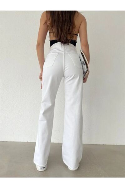 beeke Le Lis Καθημερινό Ψηλόμεσο Τζιν με Ίντερλοκ και Φαρδύ Μπατζάκι Palazzo