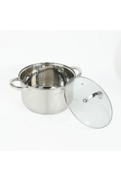 rexa Stainless Steel Saucepan with Glass Lid 22 cm - 5.1 L - 2SS1-A33-006