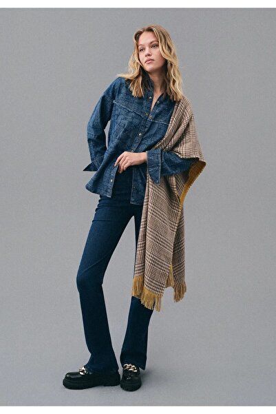 kleshus Tommy Γυναικείο Σκούρο Μπλε Σούπερ Ψηλόμεσο Ελαστικό Flare Παντελόνι ...