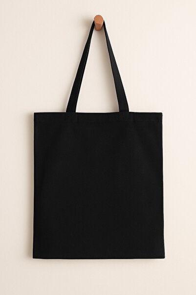 SADEN HOME SİYAH HAM BEZ CANTA , 35X40 CM PLAJ CANTASI