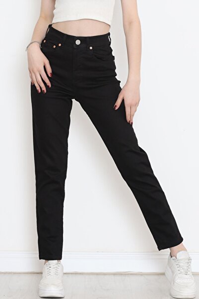 beeke Pantaloni de damă talie înaltă material elastic Boru Paça Mom Jean Boyf...