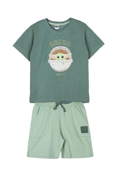 Star Wars Two-piece set of t-shirt and shorts, 100% cotton, multicolor, Mandalorian