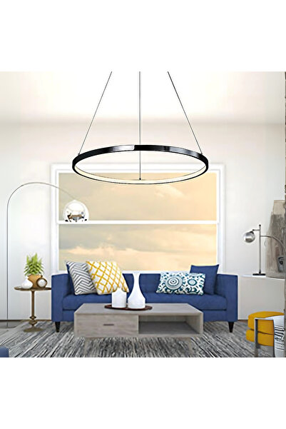 Elektroyou Ringa Siyah Beyaz Işık Modern Tasarım Led Avize