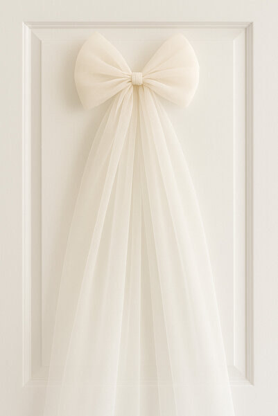 artsondekorasyon Ready-Made Bow Baby Room, Bridal Room Door Tulle, Hospital Room Door Tulle, Baby Room Door Ornament