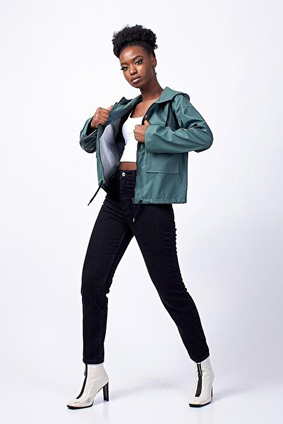 kleshus جينز جيري عالي الخصر باللون الأسود من موم جينز ليكرا قابل للتمدد (مقا...