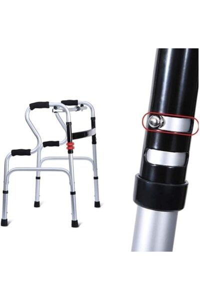 Türkiye Silver Aluminum Adult Rollator Walker, Portable, Foldable, Height Adjustable, Upright Posture, Elder