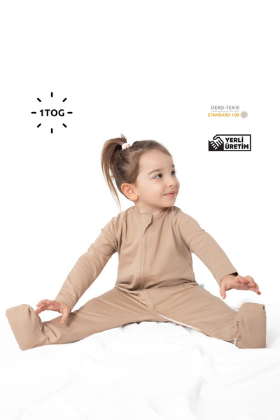 Zuppers 1 Tog Sleeping Bag with Children's Booties - Sand Beige