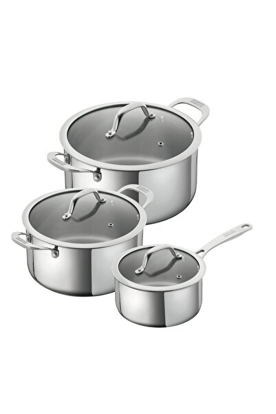 Kuhn Rikon Cookware set, stainless steel, 3 pieces, Kuhn Rikon, Allround, 37482