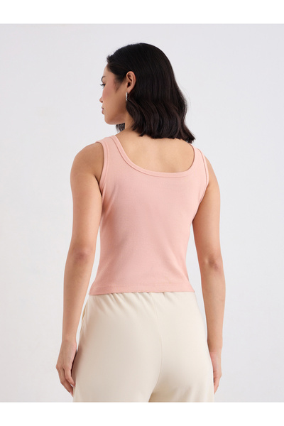Styli Embroidered Ribbed Tank