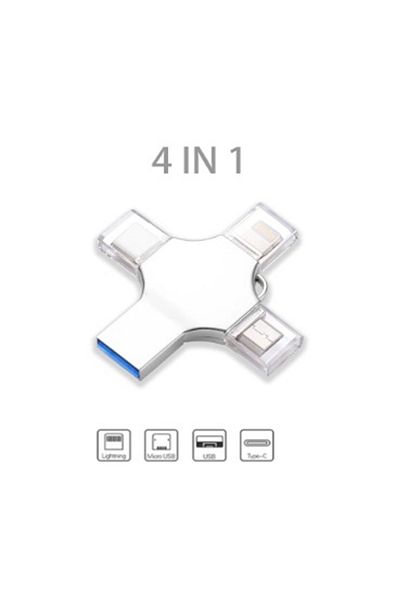 gaman 4 in 1 Flash Memory USB / Type-C/Micro USB /Lightning Input Apple Compatible