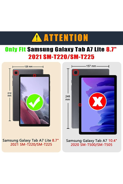Bspring Book case compatible with Sam Galaxy Tab A7 Lite 8.4 inch 2021 SM-T220/T225 tablet, PU leather