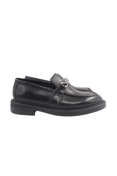 Oneka Shoes Men's Casual Loafer Buckle Black Napa 420525Bv2209