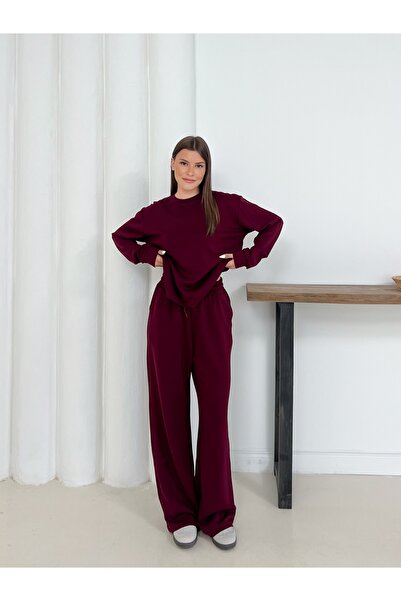 OTAKU Women's Modal Fabric Long Sleeve Sweatshirt Tracksuit Set