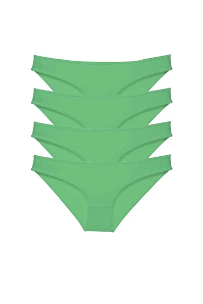 No8 Home 4 Pieces Super Eco Set Lycra Women's Slip Panties Green