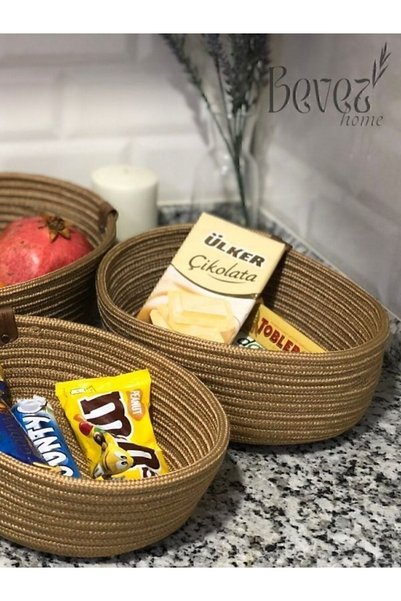 Generic Brand 3-Piece Wicker Basket Set / Multi-Purpose Basket, Bathroom and Kitchen Organizer - Oval