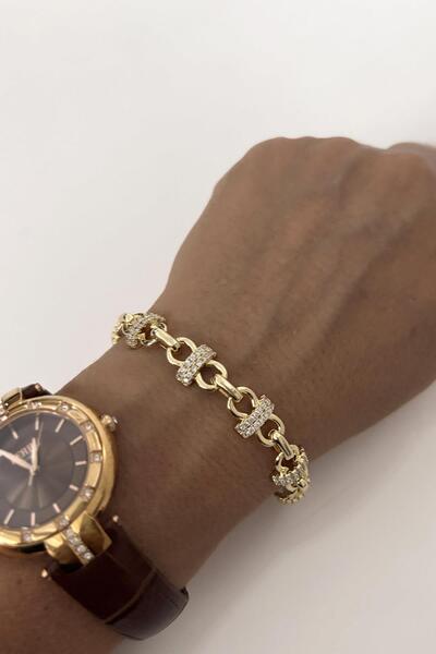 New Obsessions Zircon Stone Interlocking Ring Motif Vip Bracelet