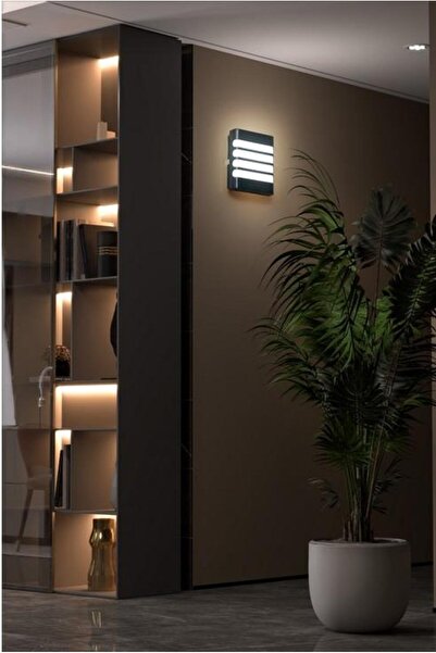 ALLES 30 W Siyah Dış Mekan LED Aplik Kare Siyah Kasa Kafesli Günışığı ECN-5004