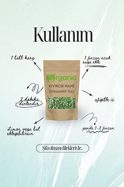 Organik Kiler Doğal Kıvırcık Nane Çayı - Spearmint Tea 2x100gr 2'li Set - Katkısız & %100 Doğal, Pcos & Mide Dostu