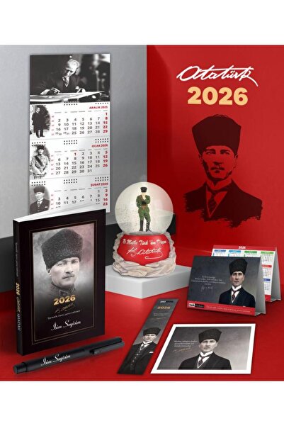 Halk Kitabevi Kişiye Özel 2026 Atatürk Komutan Ajanda-İmza Duvar Takvimi-Meta...