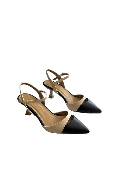 BAYRAMOĞLU KUNDURA Byk Women's Double Color Goblet Heeled Stiletto Shoes