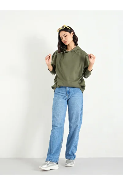 Styli Oversized Longline Sweatshirt with Dropped Shoulder