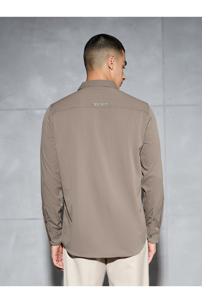 Technosport By Styli Men Solid Slim Fit Spread Collar Shirt