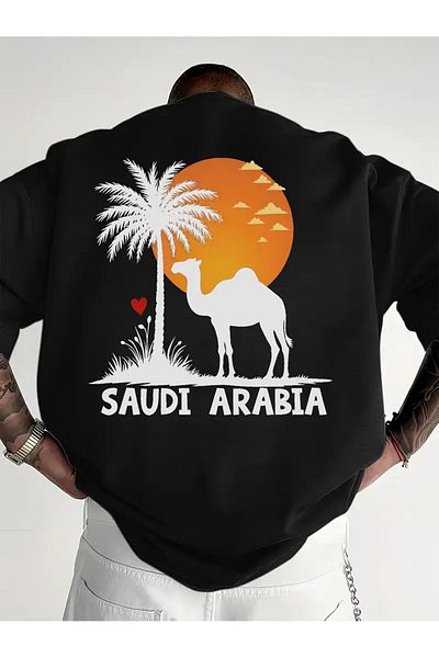 ACTIVE MODA - Men's Saudi Arabia Printed Oversize Tshirt Large Size 05