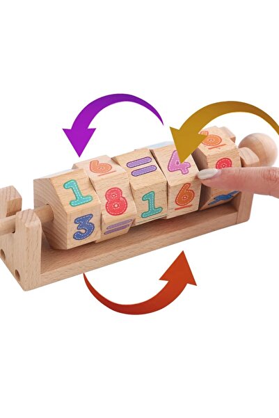 SDX Market Joc educativ Montessori din lemn cu numere și cartonașe pentru pre...
