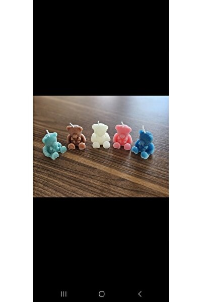 Handmade Babyshower ,sünnet, doğum günü hediyelik ayıcık mum 5 Adet
