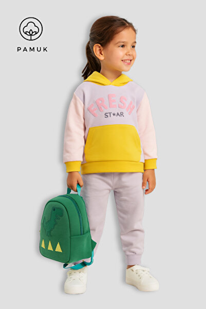 HK HOPKİDS Girl's Süzene Embroidered Two Thread Seasonal Bottom Top Set