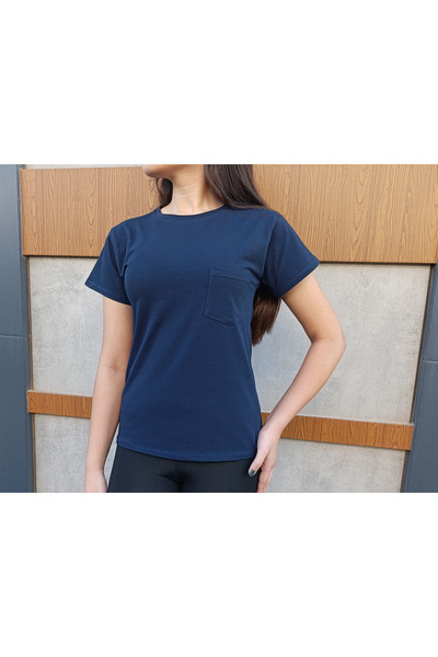 siyalife Crew Neck Pocket Detailed Women's T-Shirt