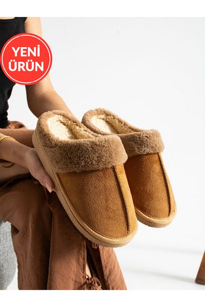 STOCON Women's Indoor Slippers Teddy Bear Figured Plush Indoor Slippers Do Not Make Sound Sole Warm Stylish Design Stc1147