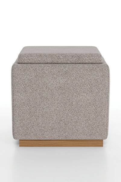 Enza Home Marsana Sandıklı Sehpa Pufu, Dokuma Kumaş - Bej