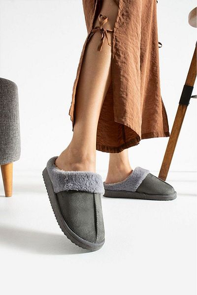 STOCON Women's Indoor Slippers Teddy Bear Figured Plush Indoor Slippers Do Not Make Sound Sole Warm Stylish Design Stc1147