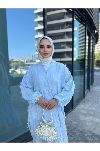 butik hira Tassel Detailed Hijab Dress