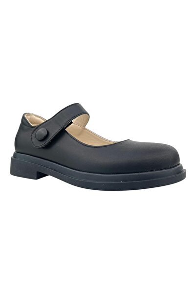 Nubebe Thick Soled Thomas Heel School Shoes Black