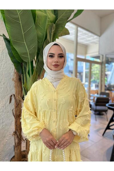 butik hira Tassel Detailed Hijab Dress