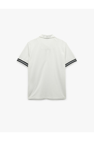 Koton Regular Fit Pique Fabric Short Sleeve Polo Neck T-Shirt with Zipper Stripe Detail