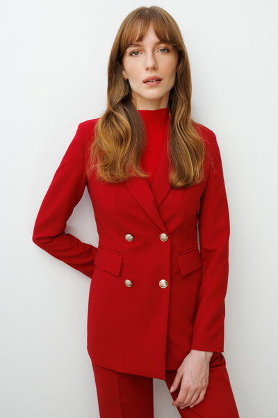 Ekol Double Breasted Collar Cover Pocket Jacket