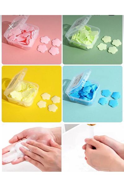 MİMOZA PARK 1 Pack 100 Sheets Perfumed Dissolving Mini Paper Soap Student Children School Disinfectant Hand Soap