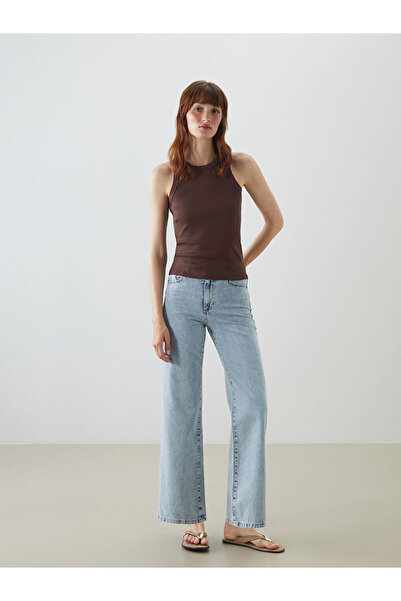 LC Waikiki بنطال جينز نسائي من Indigo Wideleg