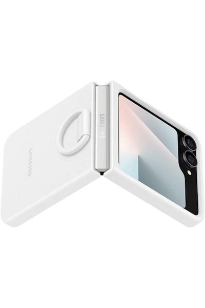 Samsung Carcasă din silicon pentru Galaxy Z Flip7, albă