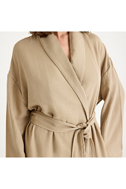 Miespiga 100% Cotton Shawl Collar Women's Muslin Kimono