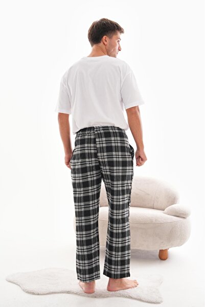 HG MODA Erkek Kare Ekose Desenli Pijama Eşofman Unisex