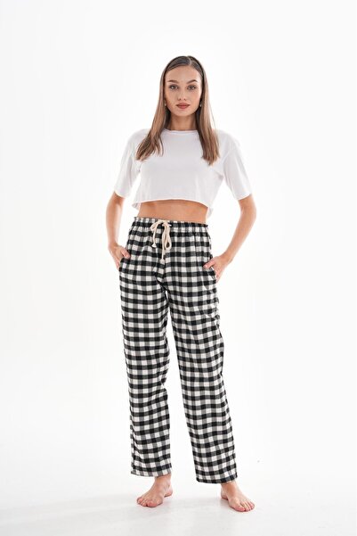 HG MODA Trening de pijama cu model carouri pătrate pentru femei