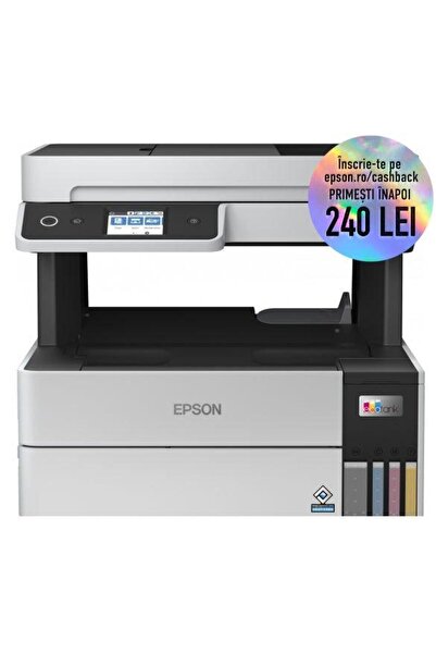 EPSON Multifuncțional EcoTank L6460, cu jet de cerneală, A4, 17 ppm, Duplex, ADF, USB, Rețea, Wireless (Negru)