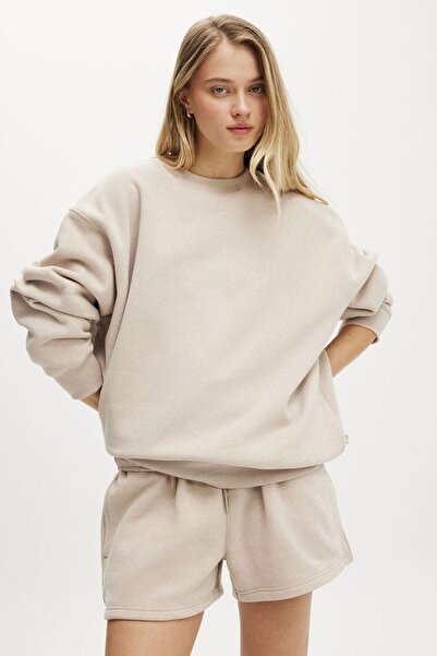 Seeh Hanorac cu mânecă lungă bej basic pentru femei tricou SH278