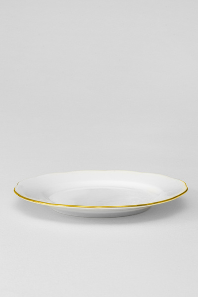 RUBİ PORSELEN Gold Gold Gilded 6 Seater 19 cm Porcelain Cake Plate Set - Set