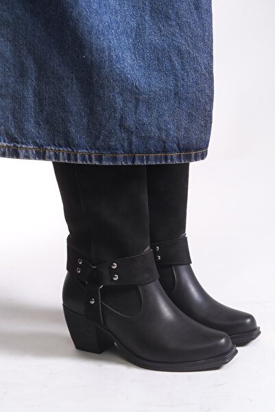 Riccon Fynoriel Kadın Kısa Çizme 00126041 Siyah Süet