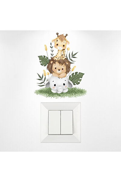 Bimotif Priz sticker 10x15 cm, Orman Hayvanları